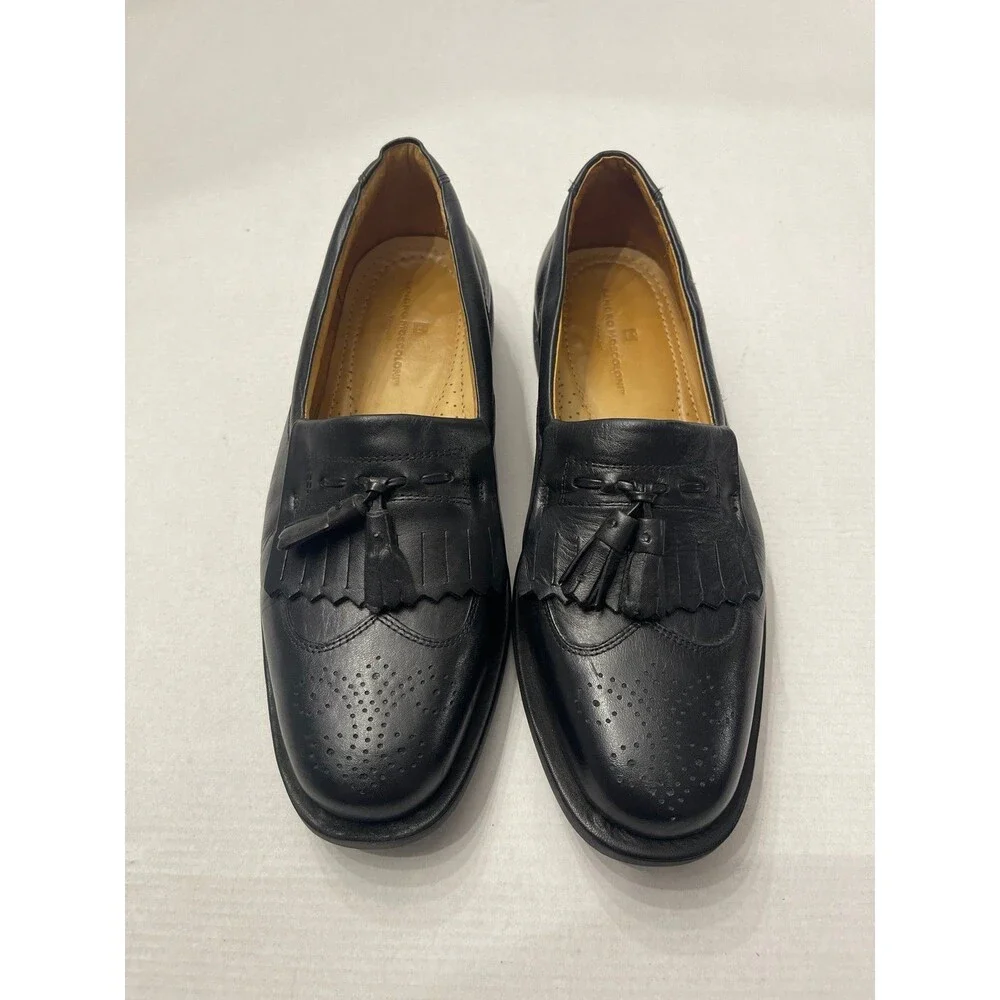 Sandro Moscoloni Vineyard Black Leather Loafers Size 8.5 D